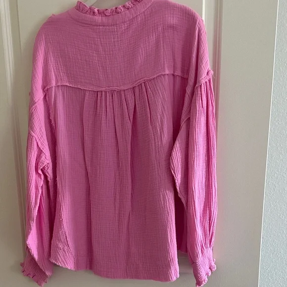 Fate Women's Vibrant Pink Long Sleeve Blouse - Picture 3 of 3